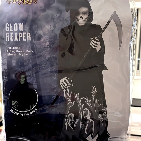 Spirit GLOW  Reaper Kids Costume - Black SIZE LARGE - Picture 12 of 12